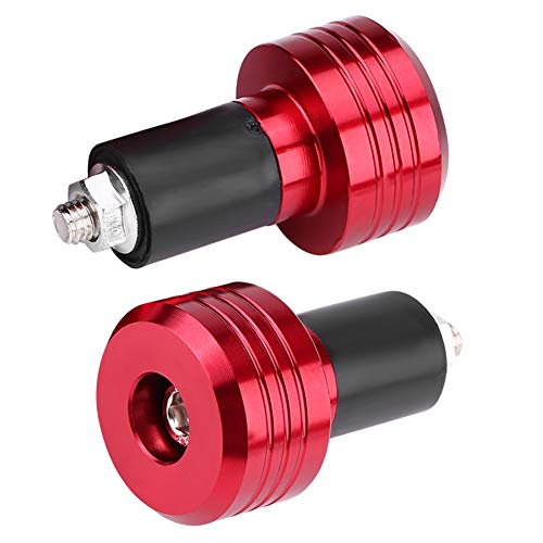 Extremos del Manillar de La Motocicleta, 22 Mm Universal Aluminio Manija Bar End Plugs Caps Reemplazo Slider Caps Weight Plugs(Rojo)