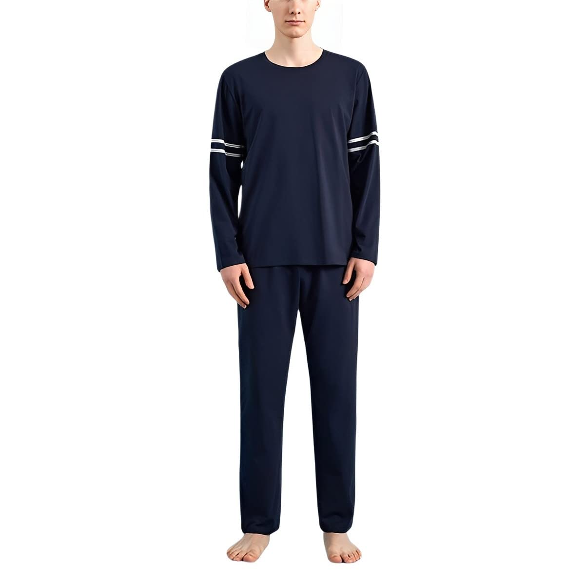 Pyjama homme hiver coton longue Pyqian contre le froid vêtement intérieur XXL