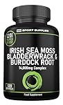 Sea Moss Complex 14,000mg Extract Including Bladderwrack & Burdock Root - 120 High Strength Capsules Providing 120 Day Supply - North Atlantic Irish Sea Moss Supplement - Vegan & UK Made