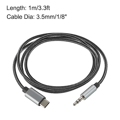 Cable adaptador USB-C a Jack 3.5mm Auxiliar 1m gris miniatura 3