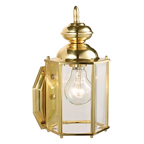 Design House 501833 Augusta 1-Light Traditional Indoor/Outdoor Wall Light Dimmable Clear Glass for...