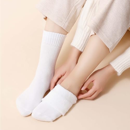 Image of KANAV Thick Winter Thermal Wool Socks (5 Pairs) - Comfy, Slouch Crew, Cozy, Warm Athletic Socks for Women