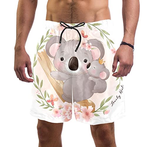 Short de plage à séchage rapide et maillots de bain hommes koala mignon