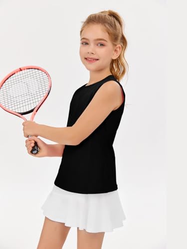 Haloumoning Girls Athletic Tank Tops Kids Sleeveless Running Tennis Yoga Shirts 4-14 Years3