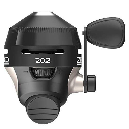 Zebco 202 Spincast Fishing Reel, Size 30 Reel, Right-Hand Retrieve, Durable All-Metal Gears, Stainless Steel Pick-up Pin, Pre-Spooled with 10-Pound Zebco Fishing Line, Black