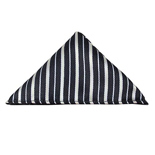 Jacob Alexander Blaze Stripe Pocket Square Handkerchief - Black