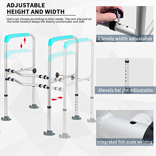 image for WELIDAY Free Standing Toilet Handrail Toilet Aid Frame Toilet Safety F