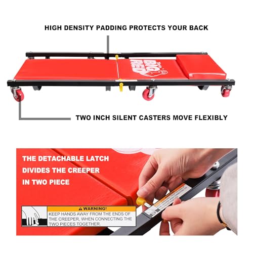 Big Red TR7565R-1 Rolling Garage/Shop Creeper: 2-Piece, 36 Inch Padded Mechanic Cart thumb #4