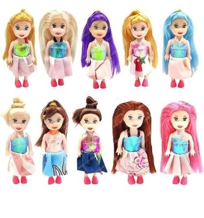 DASJI29STORE 10cm Mini Doll Collection - Set of 10 Colorful Little