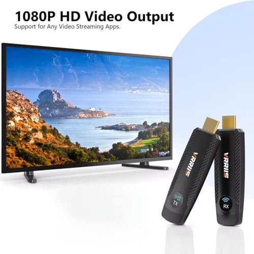 Image of ETZIN Wireless HDMI Transmitter and Receiver, Plug and Play, 100M /350FT Long Range 2.4G /5G 1080P HD Output Wireless HDMI Extender Kit for Streaming Video /Audio from Laptop,PC to HDTV / 100M EPL-WL094