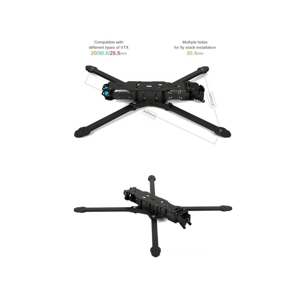 MT10" Lite 25.4 cm Freestyle Drone Ture X zestaw ramek 402 mm rozstaw osi T700 kompatybilny z węglem śmigło 10 cali pasuje do FPV (bez płyty bocznej)