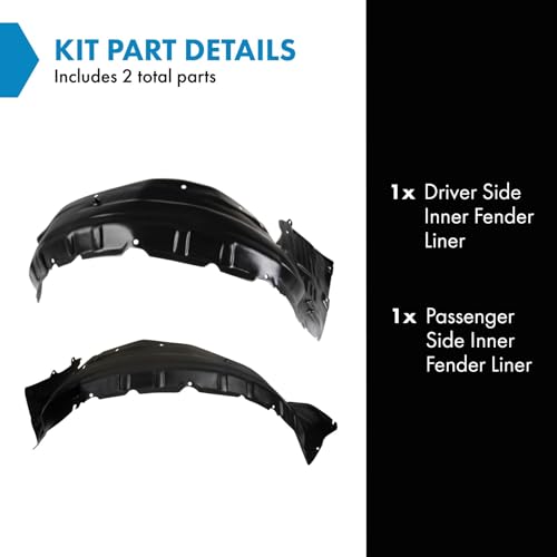 Image of TRQ Inner Fender Liner Set Compatible with 2001-2002 Mitsubishi Montero MI1248112 MI1249112
