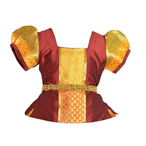Image of AMIRTHA FASHION Girls Traditional Lehenga Choli SARANYA PATTU WITH WAIST BELT (AMFSYMG)