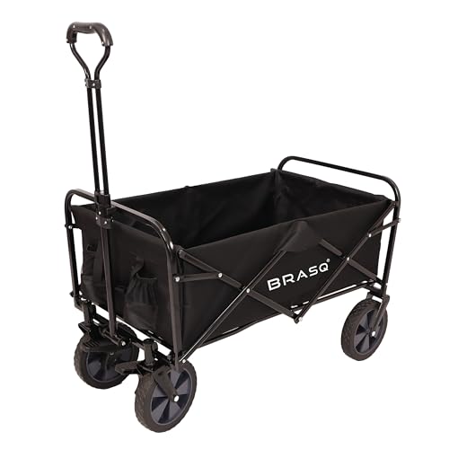 HIKENTURE Bolderkar, opvouwbaar, 135 liter, opvouwbare bolderkar, 150 kg belastbaar, inklapbare handwagen voor strand, camping, winkelen