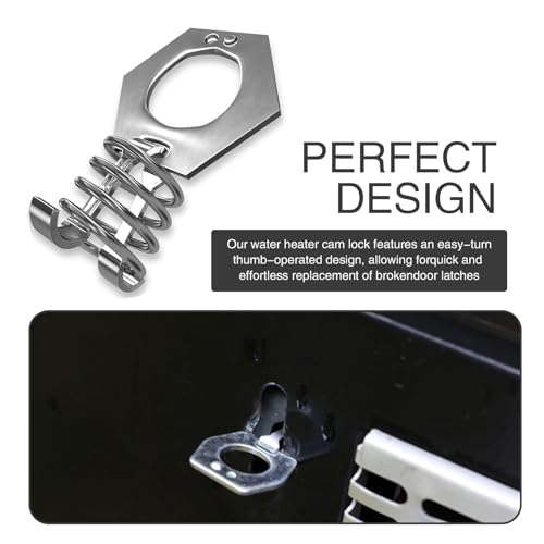 Image of 2 PCS RV Water Heater Cam Lock, 1.5 inch Stainless Steel Durable Rust-proof Water Heater Cover Latch Fastener, Fastening Flexible Spring and Easy-grip Ring Accessory, Universal for RVs (Silver)