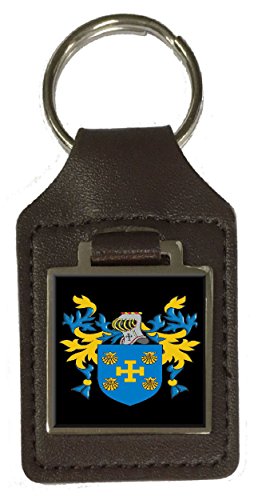 Porte-clés en cuir marron Macandrews blason familial accessoire de maroquinerie traditionnelle