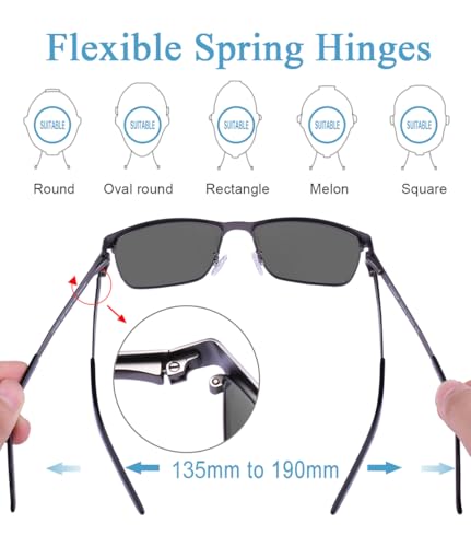 Image of CARFIA Metal Mens Sunglasses Polarized UV400 Protection for Driving Fishing Hiking Golf Everyday Use CA5225