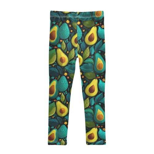Girls Leggings Avocado Leaves Soft Toddler Leggings for Girls Kids Pants Size 4T-10T2