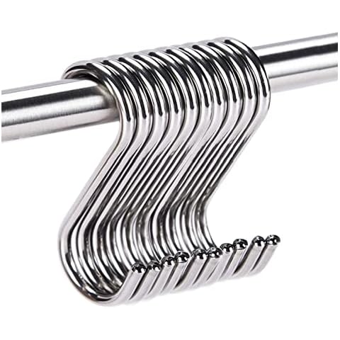 ARTOYS S Haken 10 Stück Edelstahl Hängehaken Küchenhaken Edelstahlhaken Anti-Rost Kleiderhaken Handtuchhaken Hängehaken für BBQ Backen Cover