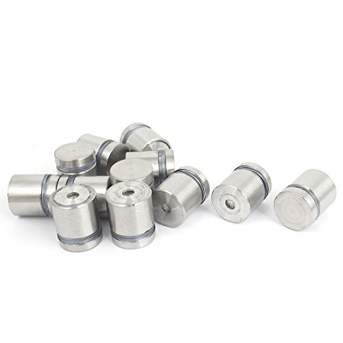 Frameless Glass 19mm x 20mm Stainless Steel Standoff Pins Clamp 12pcs