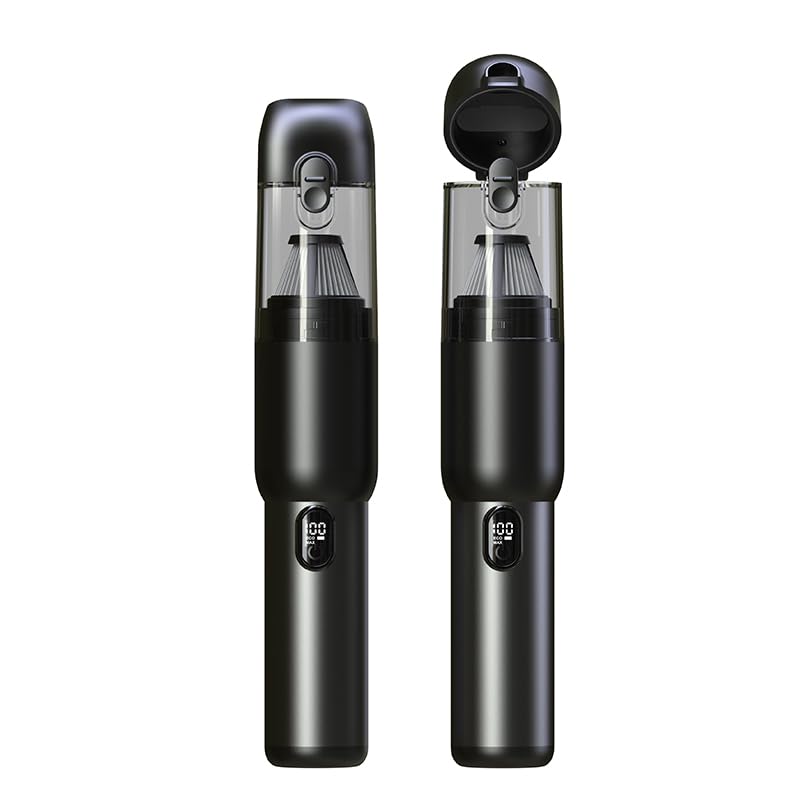 Aspiradora de Mano Inalámbrica 20 kPa, Aspirador de Coche 150 W con Motor Sin Escobillas, Mini Aspiradora 4 en 1 Portátil para Auto, Hogar, Sofás y Pelo de Mascotas, Alta Potencia y Succión