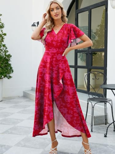 Image of ZZV Formal Dresses for Women Gowns Evening V Neck Wedding Guest Dresses