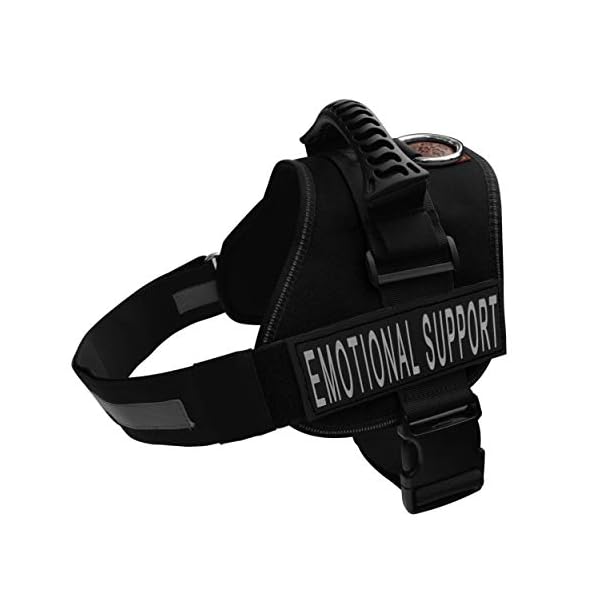 ALBCORP Emotional Support Dog Vest – Reflective Harness with Adjustable Straps and 2 Hook and Loop Removable Patches, Woven Polyester & Nylon, Comfy Mesh Padding, Sturdy Handle. Large, Black ALBCORP Emotional Support Dog Vest – Reflective Harness with Adjustable Straps and 2 Hook and Loop Removable Patches, Woven Polyester & Nylon, Comfy Mesh Padding, Sturdy Handle. Large, Black