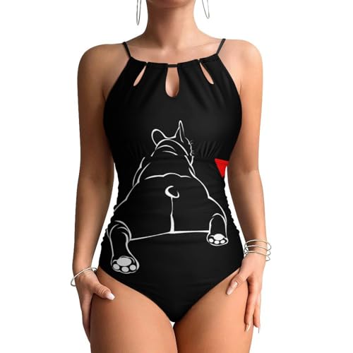 Maillot de bain une pièce contrôle ventre bouledogue noir
