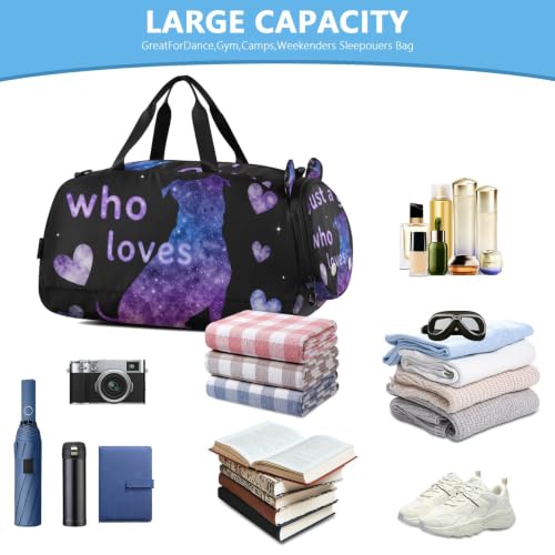 Bolsa de viaje Just A Girl Who Loves Pitbulls con zapatero independiente 5