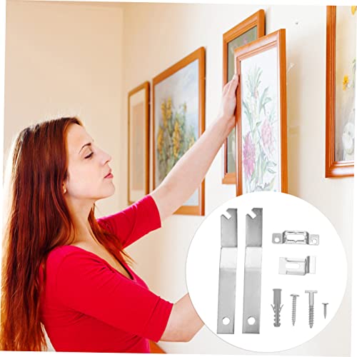 Image of 2sets Locking Hardware Picture Hanging Kit Secure -Theft Hooks for Picture Frames Easy to Install Hangers for Hotels and Art Displays