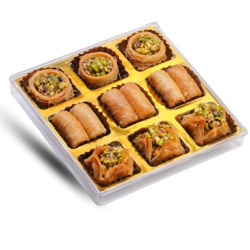 Image of NATUF Special Baklava 130 g (9 pcs) | Authentic Assorted Baklava with Pistachios, Cashews & Pure Ghee | Premium Sweet Perfect for Gifting to Friends & Family