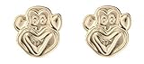 Or jaune 9 carats Or 9 ct Singe Animal Boucles d\'oreille à tige, boîte cadeau
