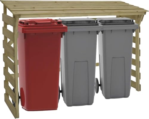 FournierWerk - Mülltonnenverkleidung Aussen Holz Made in Europe (FSC), Kaminholzregal, Brennholzregal Außen, Holzunterstand, holzlager