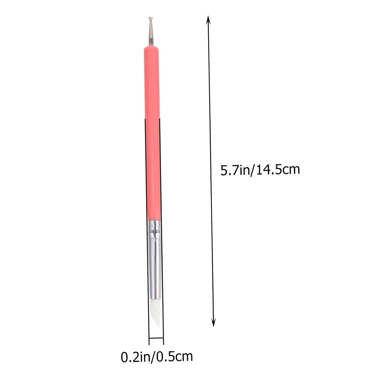Cabilock 5-pcs Dual-ended Acrylic Nail Art Dotting Pens Pink Silicone Manicure Brush Set for Salon and Home Nail Gel Design