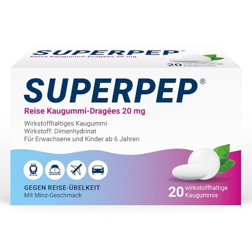 SUPERPEP Reise Kaugummi Dragees 20 mg 20 St