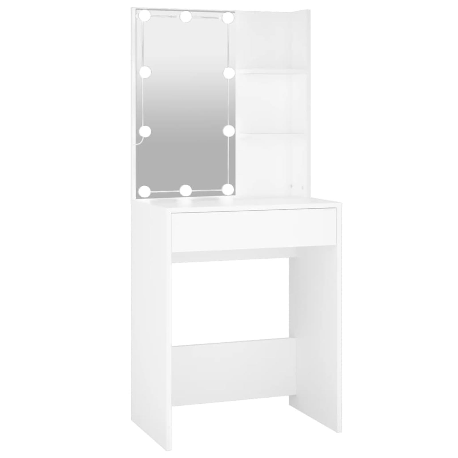 Gecheer Tavolo da toeletta a LED, bianco, 60 x 40 x 140 cm, unico, per gli appassionati di bellezza