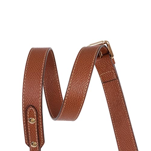 Image of Bag Leather Strap Replacement Adjustable Crossbody Shoulder Straps for Small Medium Large Pouch, No Damage Conversion Kits Accessories(Small Medium Large-Brown-Gold)