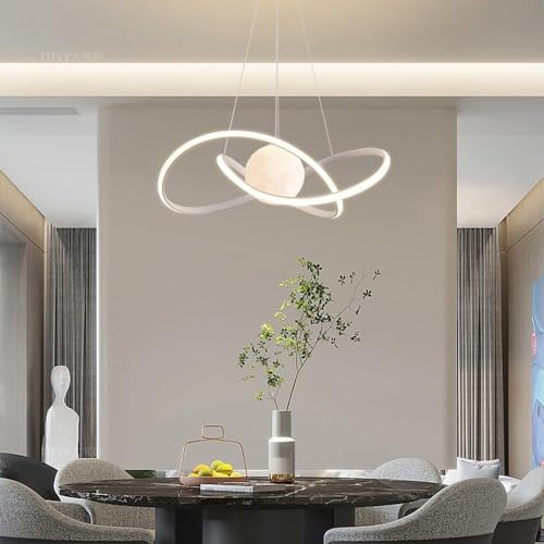 Suspension mid-century de luxe avec globe lune 3D grand format