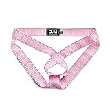 Men's Sexy Thong, Personality Hollow Jockstrap O-Ring Gay Low Waist Tight Elastic Strap G-Strings Underwear M/L/XL/XXL Pink