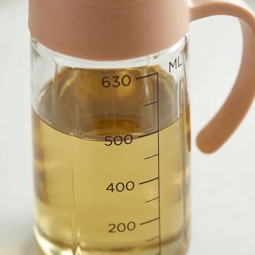 Image of MUAC Glass Oil and Vinegar Dispenser Bottle with Automatic Opening and Closing |Free Spot Measuring Oil Dispenser Bottle for Pouring Olive Oil, Vinegar, Soya Sauce, etc. (650 ml, Multicolor) | Automatic Opening and Closing