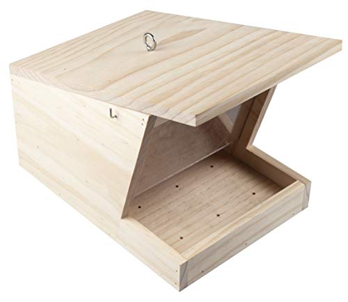 Windhager 07444 Silo Mangeoire pour Oiseaux - Toit en Appentis XL, Nichoir, Capacité d'Environ 3 L, Bois