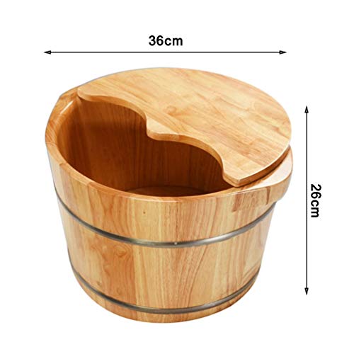 Tina de madera para pies con tapa de roble sólido miniatura 7