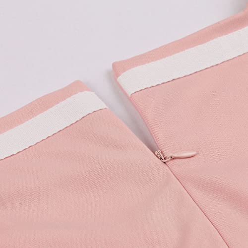 Women's Vintage 1950'S Floral Spring Garden Rockabilly Swing Prom Party Cocktail Dress Short Sleeve V Neck 50S Dresses For Women Retro Dresses For Women Vintage C#Pink L #TOP4