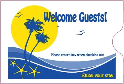 500 Cashier Depot Hotel Keycard Envelope, Motel Key Card Sleeve" Welcome Gues...