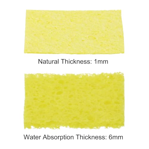 Image of MECCANIXITY 25PCS Soldering Sponge 50 x 35mm Rectangle Yellow Cleaning Pad Welding Tip Iron Replacement for Cleaning Soldering Iron 1mm Natural Thickness 6mm Water Absorption Thickness