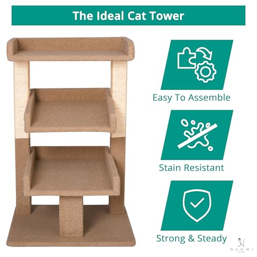 Torre para gato grande Naomi Home Nala con 3 plataformas miniatura 6
