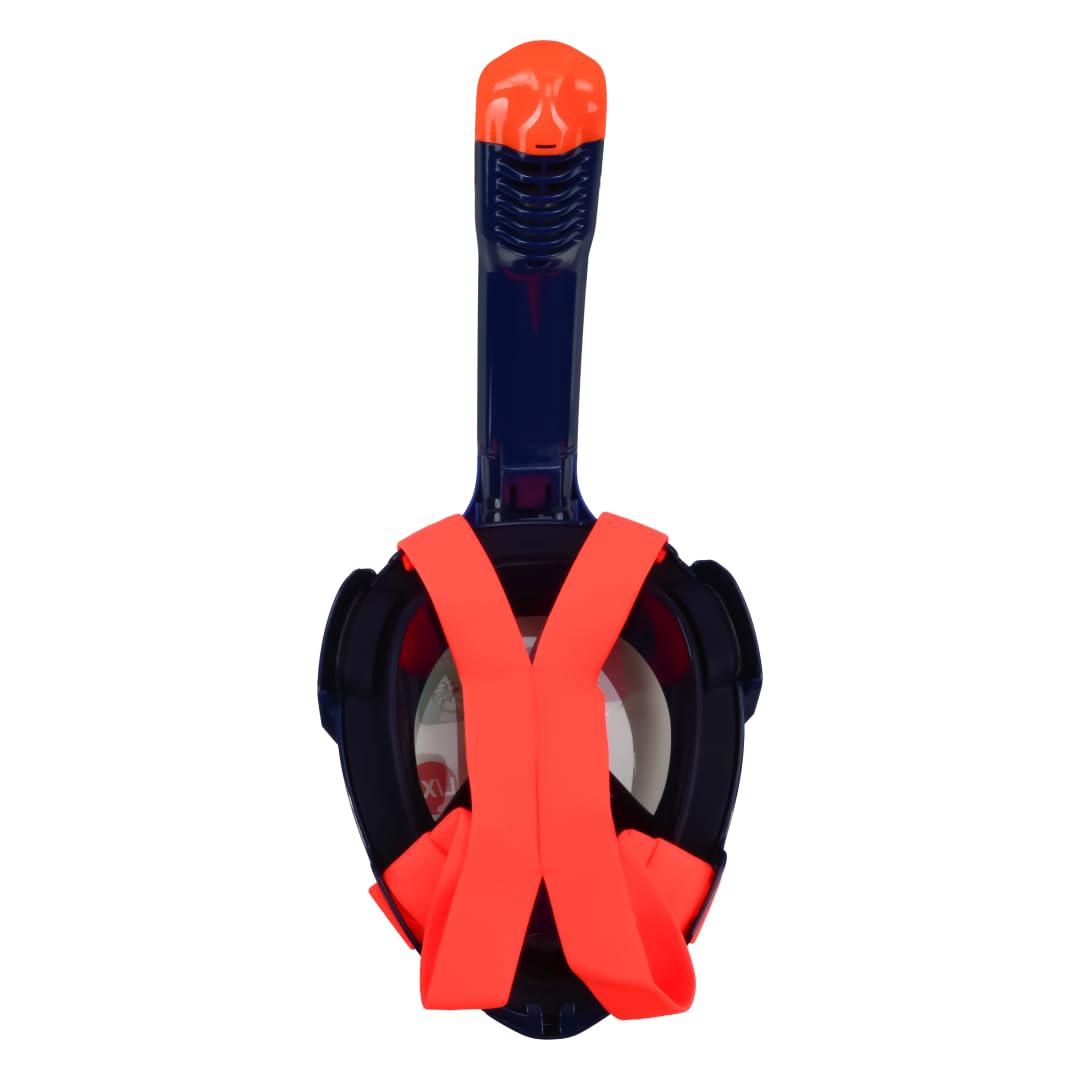 Captain Mike Maschera da snorkeling integrale con Dry Top – 180° Panorama – Valvola CO₂ & Anti Fog – Sistema respiratorio per naso e bocca – Supporto fotocamera – Per adulti e ragazzi