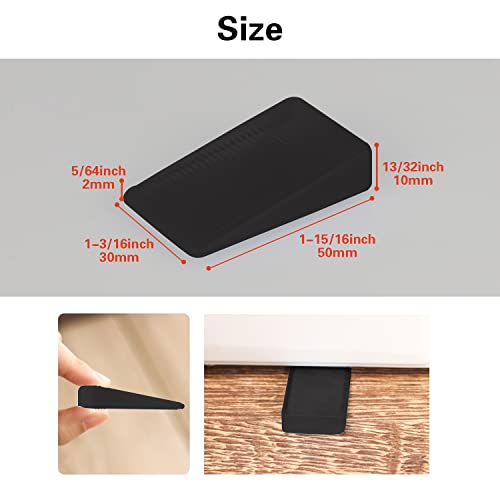 8 Pcs Black Wedges, Shims for Leveling Furniture, Stoppers Wedges Shims, Plastic Wedge Shim, Table Furniture Leveler Wedges, Rubber Texture, Perfect for Door Stops, Uneven Floors (Mini Thick)