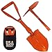 USA Best Small Emergency Folding Shovel with Pick Axe - keep it in your car or take it camping as a survival kit tool (Orange)