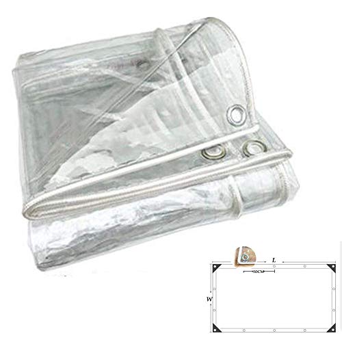 Preisvergleich Produktbild MWbetsy Transparent PVC Plane Gewebeplane Abdeckplane Wasserdicht Schwerlast Mit Tülle Wetterresistent Sonnenschutz Vordächer Notregenvorhang Im Freien-1.2X 1.6m Clear